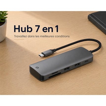 Hub USB C ESSENTIELB 5 en 1 2 USB-A + 3 USB-C