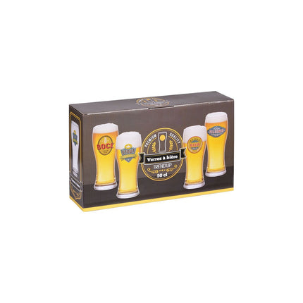 Verre TREND'UP Coffret de 4 chopes à bières 50 cl décor