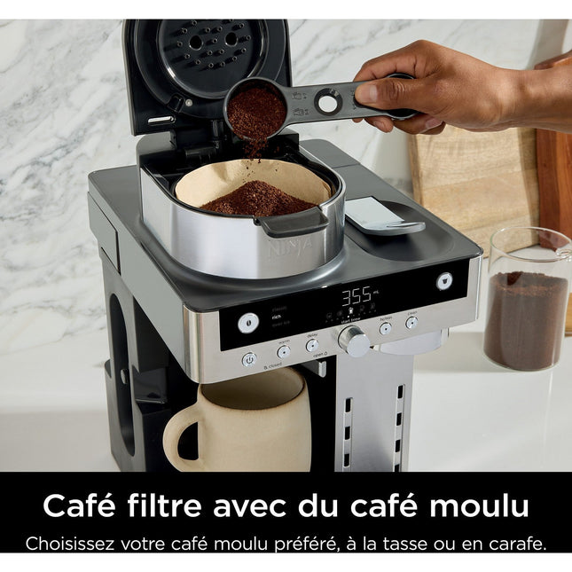 Cafetière filtre et capsules NINJA avec mousseur intégré CFN803EU