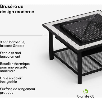 Brasero BLUMFELDT Merano Avanzato 87cm 3en1 grill table