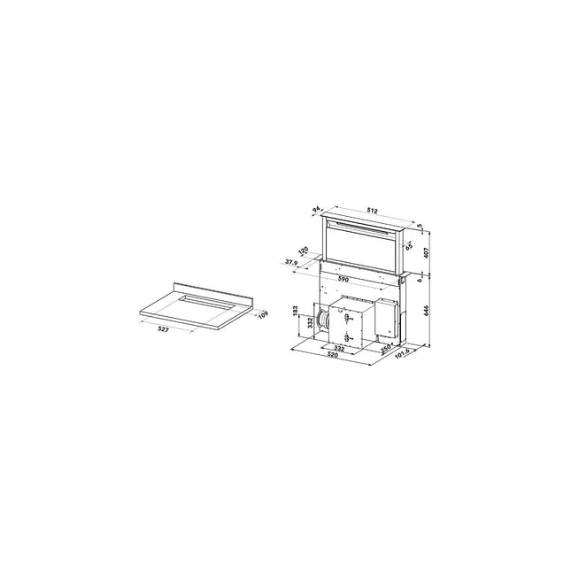 Hotte plan de travail AIRLUX AHR660BK
