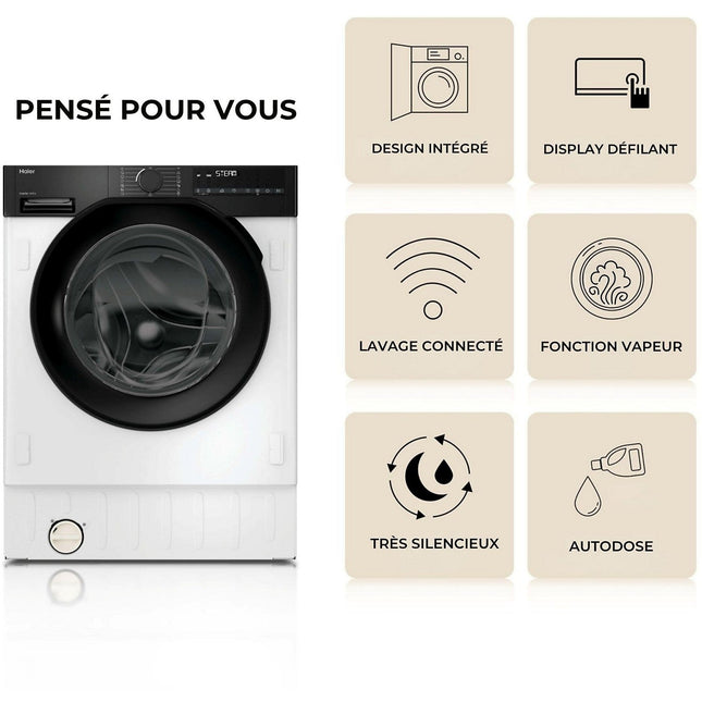 Lave linge séchant hublot encastrable HAIER BHA6SD696M6DB9-S