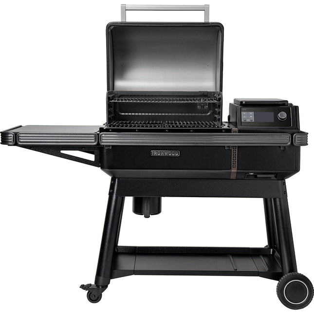 Barbecue pellet LE MARQUIER IRONWOOD noir sur chariot 76 cm