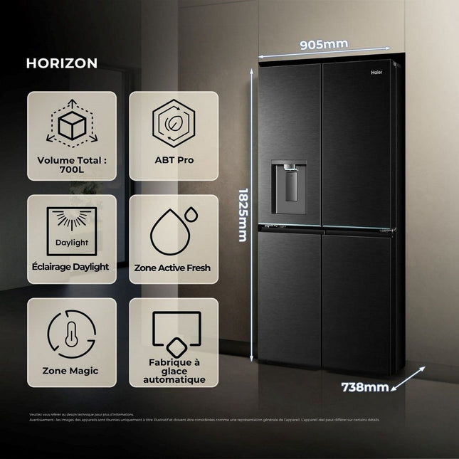 Réfrigérateur multi portes HAIER HCR79F18CHMB