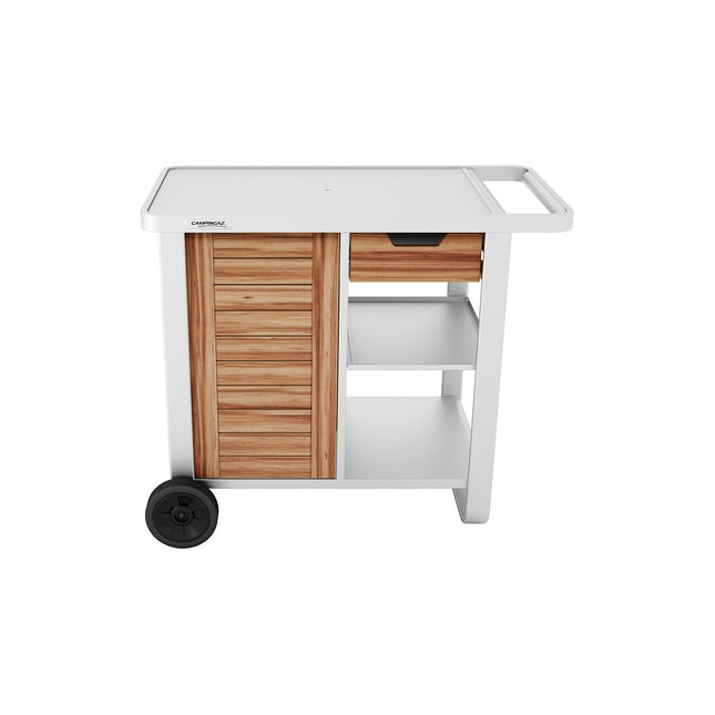 Chariot Plancha CAMPINGAZ WOODY DELUXE compatible plancha 2 et 3 brûleurs Blue Flame, Sorio et Master