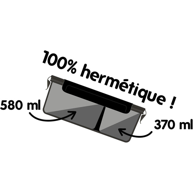 Boîte alimentaire PEBBLY en verre rectangulaire compartiment