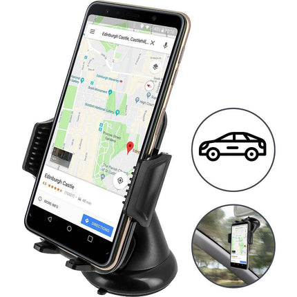 Support smartphone AVIZAR Voiture Fixation à Ventouse Rotatif 360°