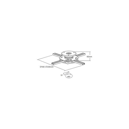 Support vidéoprojecteur KIMEX plafond, hauteur 6 cm, fixation 16-33 cm