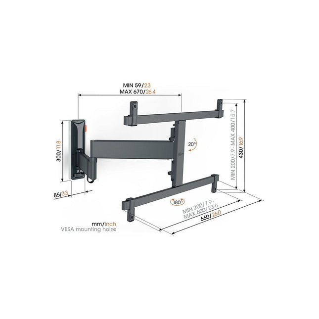 Support mural TV VOGEL'S COMFORT TV OLED TVM 3665 40-77''