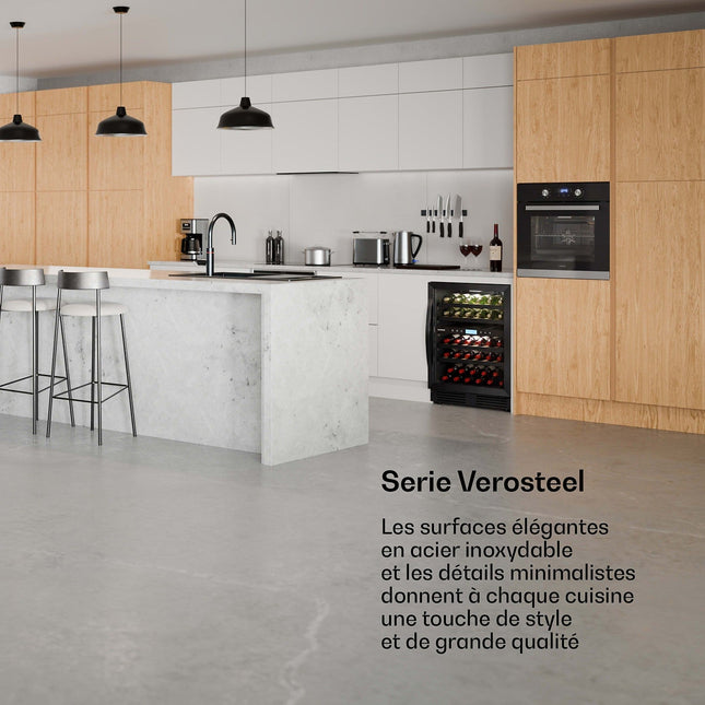 Cave à vin polyvalente KLARSTEIN VeroSteel 2 zones 129L 43 bt 60 cm Noir