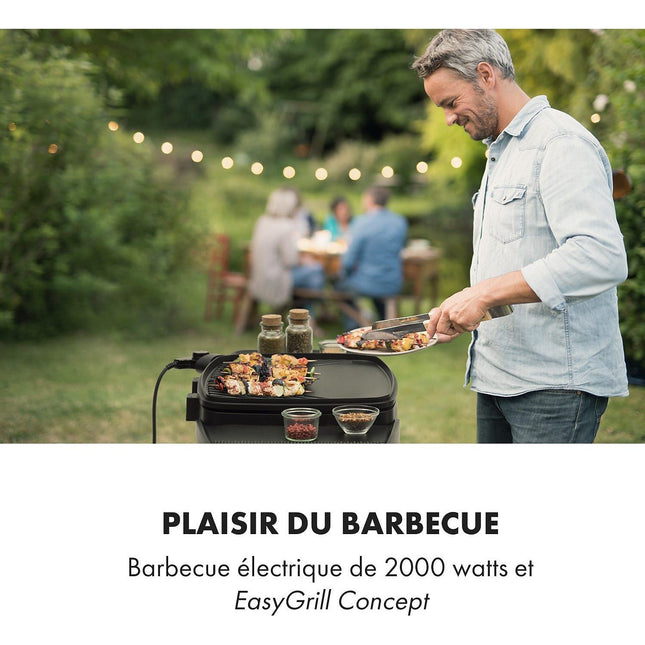 Barbecue électrique KLARSTEIN Gatsby 2000W - 20x32cm- Noir
