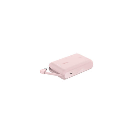Batterie externe BELKIN 10000 mAh avec cable USB-C intégre pink