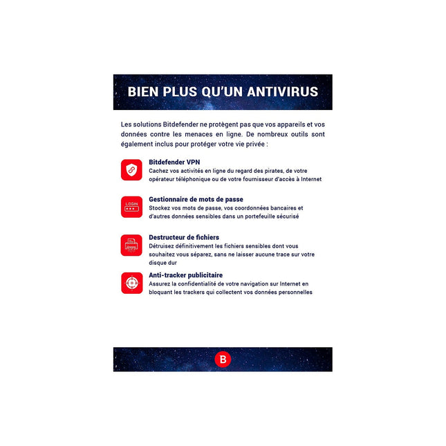 Logiciel antivirus et optimisation BITDEFENDER Antivirus Plus - 1 an - 1 PC
