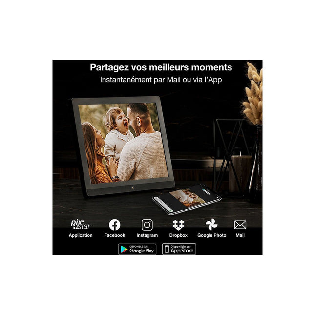 Cadre photo connecté PIXSTAR Cadre Photo Numérique Connecté 15 Pouces