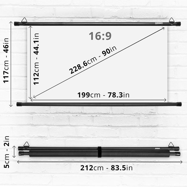 Ecran de projection DURONIC Duronic BPS90 16/9 Ecran de Projection T