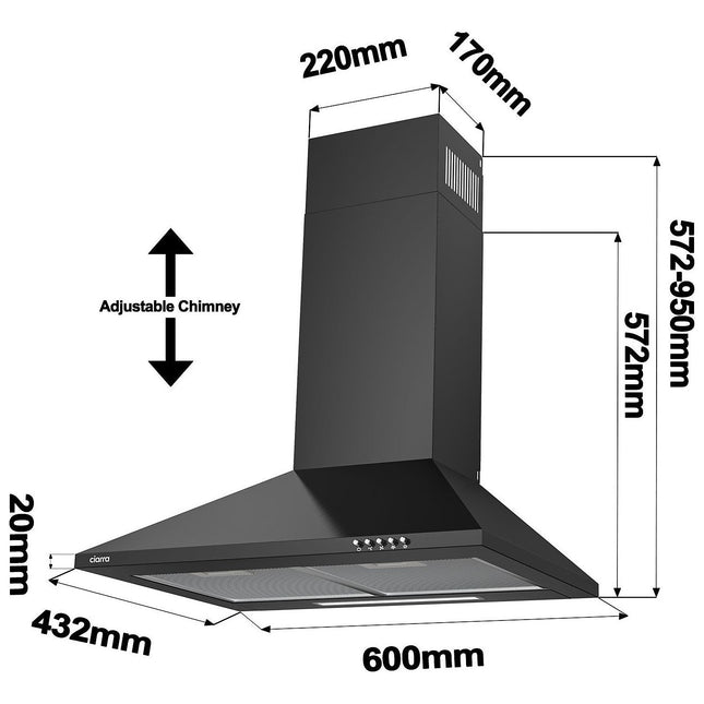 Hotte décorative murale CIARRA 201BK60