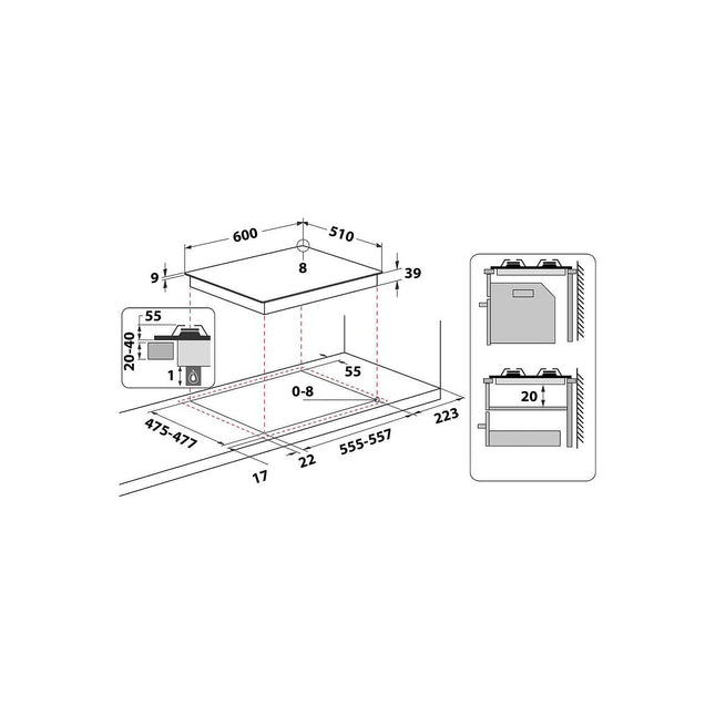Plaque gaz HOTPOINT PCN641T/IX/HA