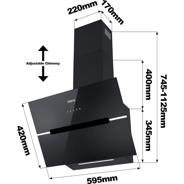 Hotte décorative murale inclinée CIARRA CD6736FB