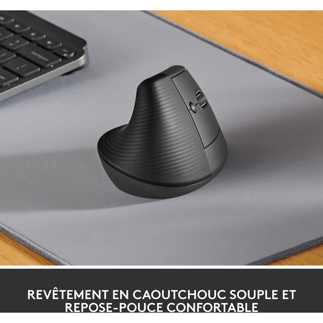 Souris sans fil LOGITECH Lift Ergonomique Silencieuse Graphite