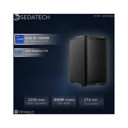 Unité centrale SEDATECH Intel i9-12900K, Intel UHD 770, Win 11