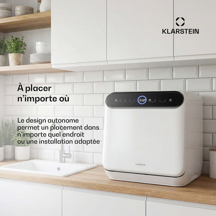 Mini lave vaisselle KLARSTEIN Oceana 7 Programmes AquaStop 860W 42cm