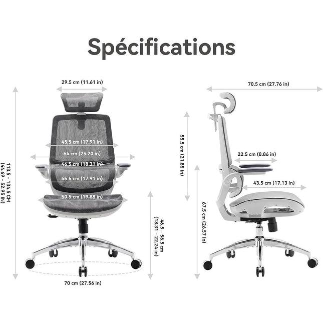 Fauteuil ergonomique SIHOO M59AS chaise ergonomique gris