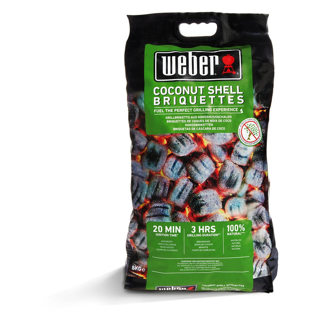 Briquette de charbon WEBER de briquettes 8kg de noix de coco