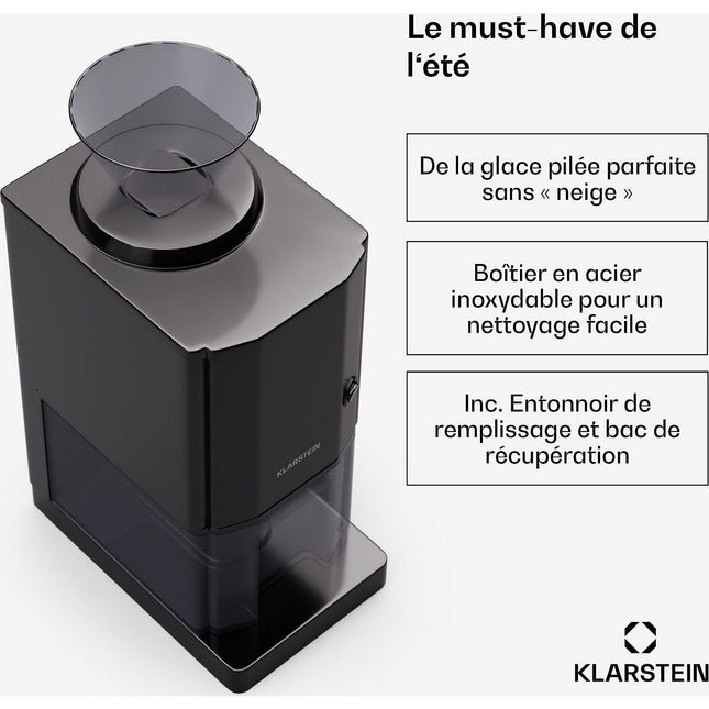 Machine à piler la glace KLARSTEIN Icebreaker broyeur glace 15 kg/h 3,5L Reconditionné