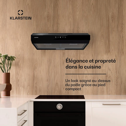Hotte casquette KLARSTEIN ContempoNeo 60cm encastrée 175m³/h noir