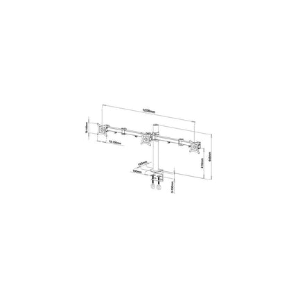 Support ordinateur portable KIMEX 3 écrans PC 13-20''