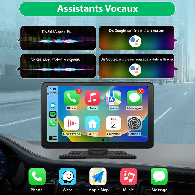 Autoradio connecté JUNSUN 9" 64GB 4K caméra de recul CarPlay