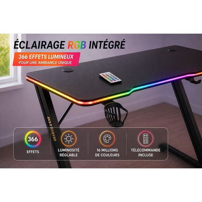 Bureau gamer AKUMA D02 Carbone RGB