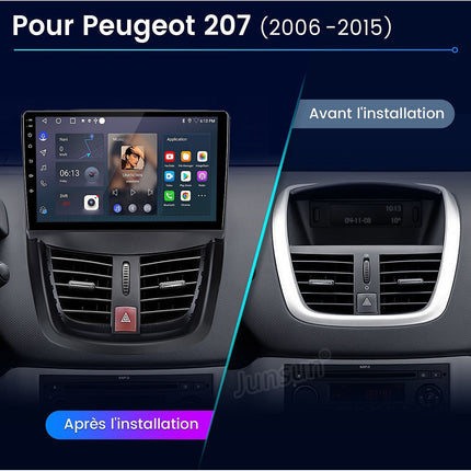 Autoradio connecté JUNSUN pour Peugeot 207 2006-2015 32G Carplay