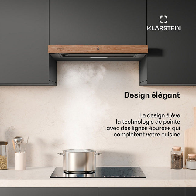 Hotte casquette KLARSTEIN ZenFusion 60cm 400m³/h CEE A Noir