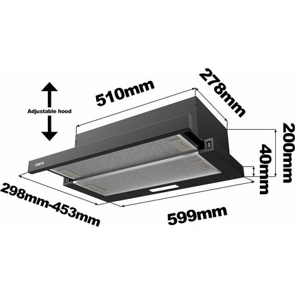Hotte tiroir CIARRA CD6906DB