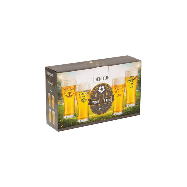 Verre TREND'UP Coffret de 4 verres à bière Foot 50 cl