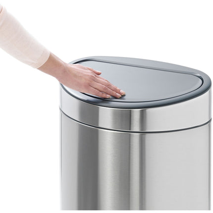 Poubelle de cuisine manuelle BRABANTIA Touch bin 40L Matt Steel