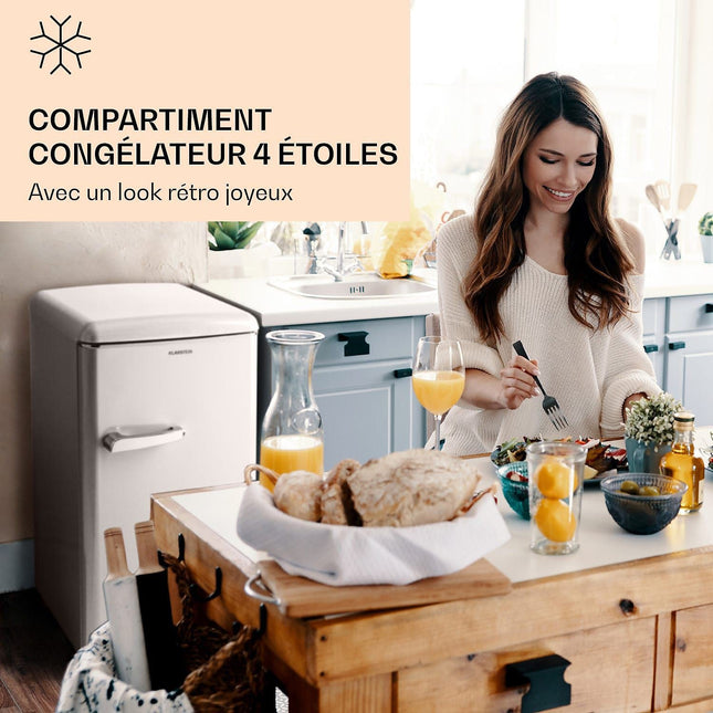 Congélateur armoire KLARSTEIN Laika 60L 3 tiroirs -18 à 0 °C E beige