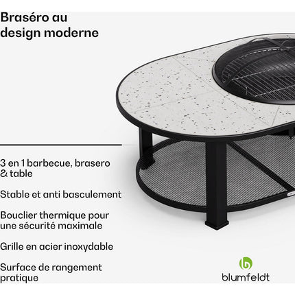 Brasero BLUMFELDT Merano Circolo 122cm 3en1 grill table