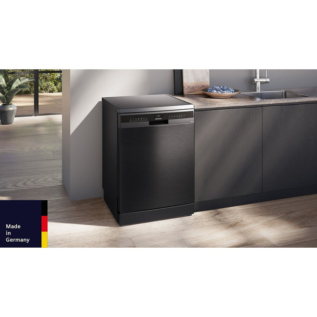 Lave vaisselle 60 cm SIEMENS SN23EC22AE, varioSpeed Plus, Acier brossé noir