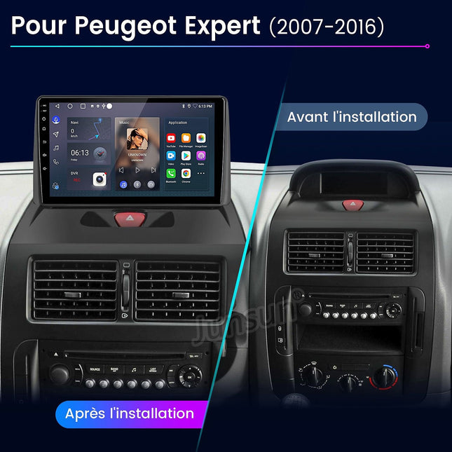 Autoradio connecté JUNSUN pour Peugeot Expert 2007-16 128G Carplay