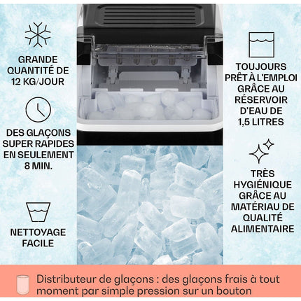 Machine à glaçons KLARSTEIN Chillout 12kg/24h réservoir 1,5L noir