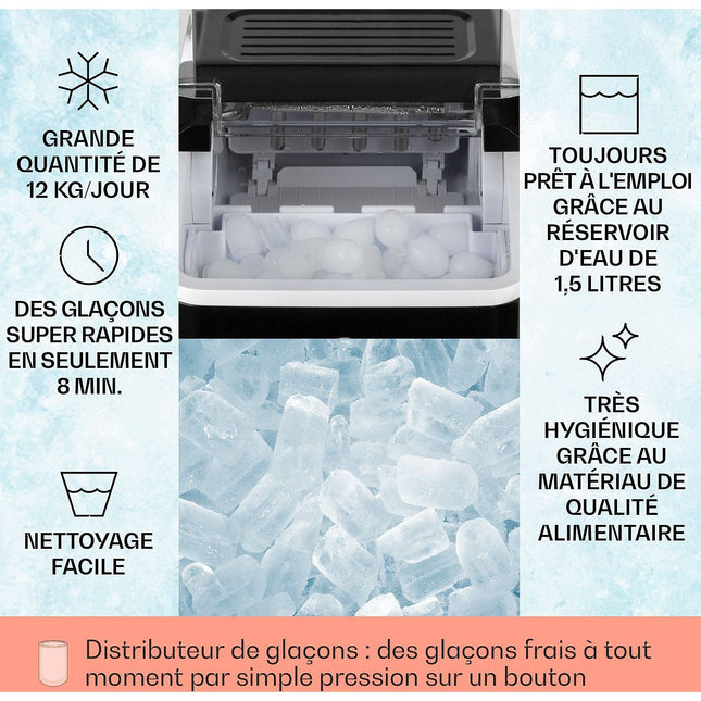 Machine à glaçons KLARSTEIN Chillout 12kg/24h réservoir 1,5L noir