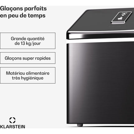 Machine à glaçons KLARSTEIN Clearcube 13 kg/24h transparente Noir Reconditionné