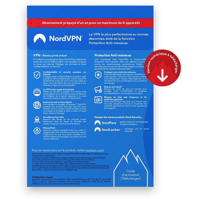 ESD NORDVPN Essentiel 1 an d'abonnement