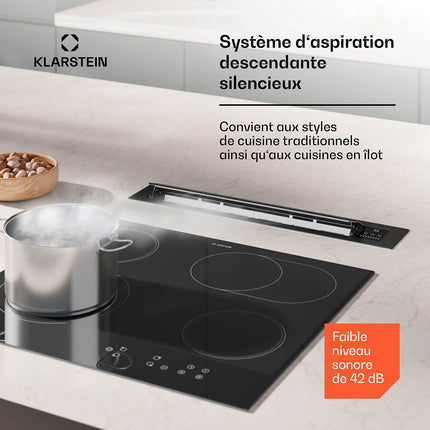 Hotte plan de travail KLARSTEIN Brisa 60 cm 710 m³/h A+ LED 42 dB Noir