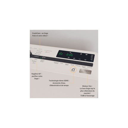 Lave linge top WHIRLPOOL ZENTDLRBX6252BSFR/N Silence