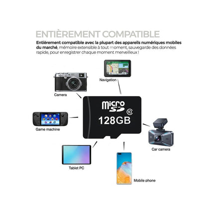 Carte Micro SD VISIODIRECT Carte Mémoire Micro SD 128Go SDXC/SDHC