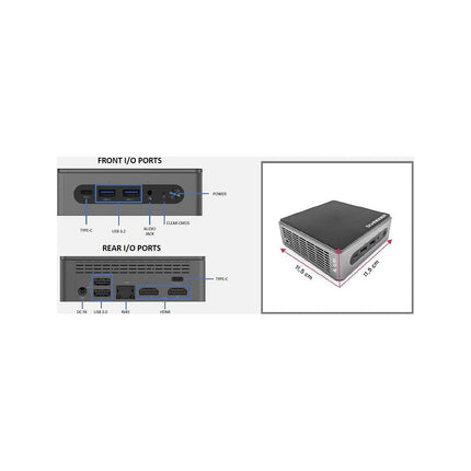 Mini PC SCHNEIDER Prise en charge de 3 écrans,Barebone