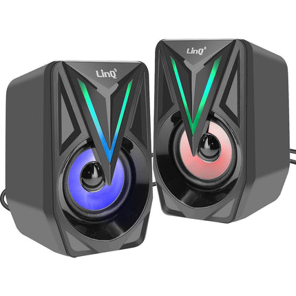 Enceinte PC LINQ Enceinte Jack 3.5mm Éclairage LED RGB